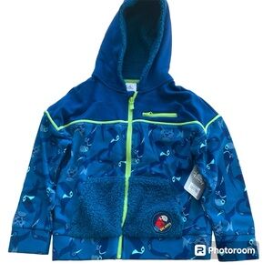 Disney Encanto boys dark teal hooded fleece jacket 5/6 NWOT